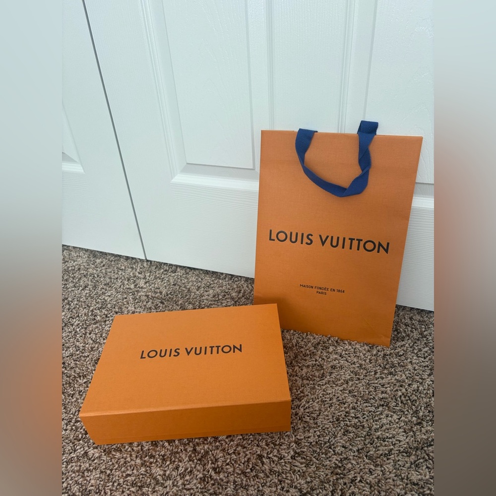 Louis Vuitton box and shopping bag